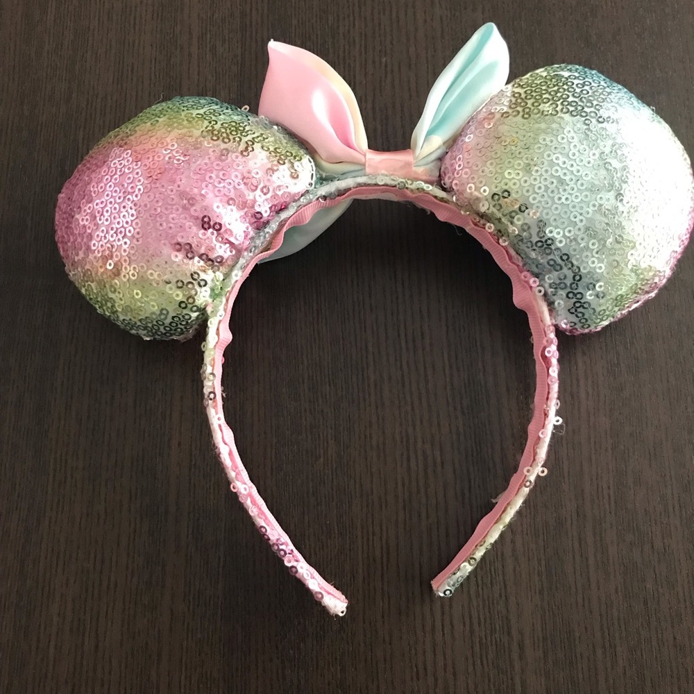 Disney Sequin Pastel Amusement Park Minnie  Mouse Ears - Picture 3 of 4